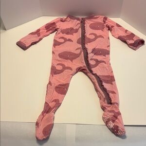 Kickee Pants Pink Footies with Playful Print